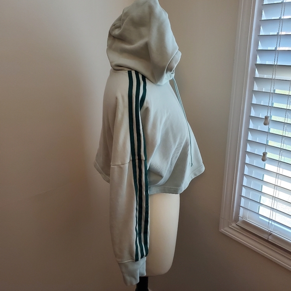 Adidas Cropped Striped Hoodie - Picture 4 of 9